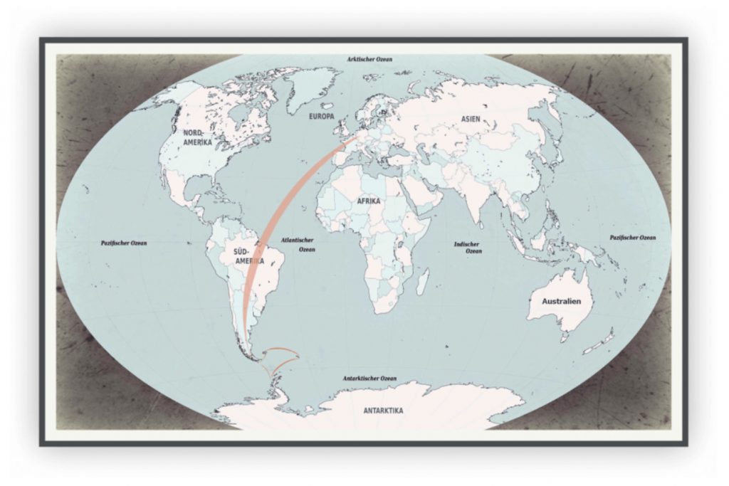 Antarktisreise Karte der Route
