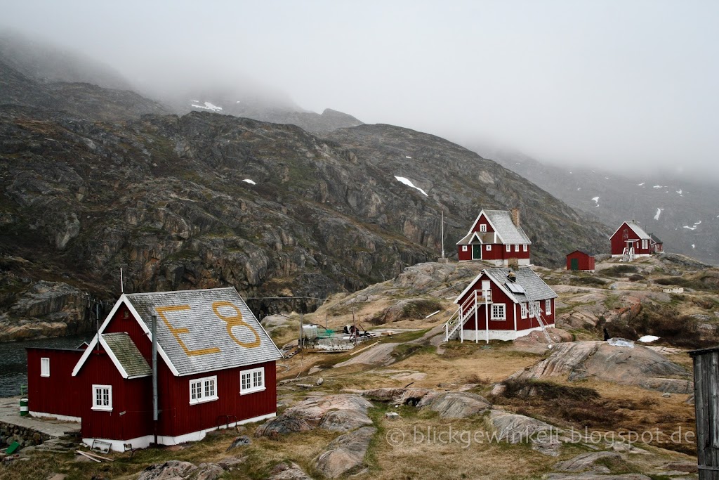 Grönland Häuser mit Zahlen auf den Dächern