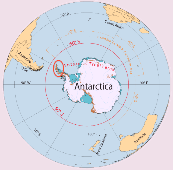 Antarktis mit antarktischer Halbinsel