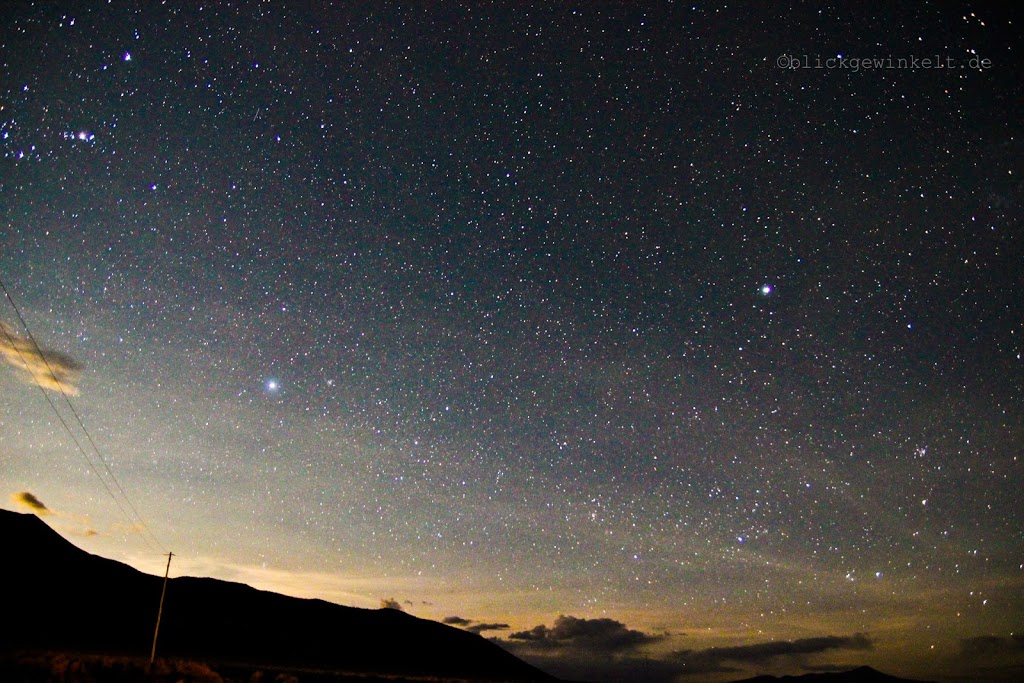 Sternenfotografie, Sternenhimmel im Sajama Nationalpark, Bolivien 