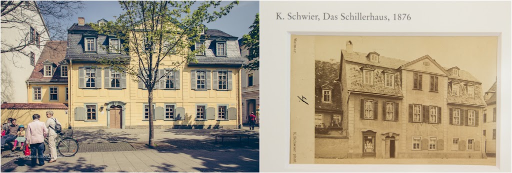 Schillers Wohnhaus, heute und damals.