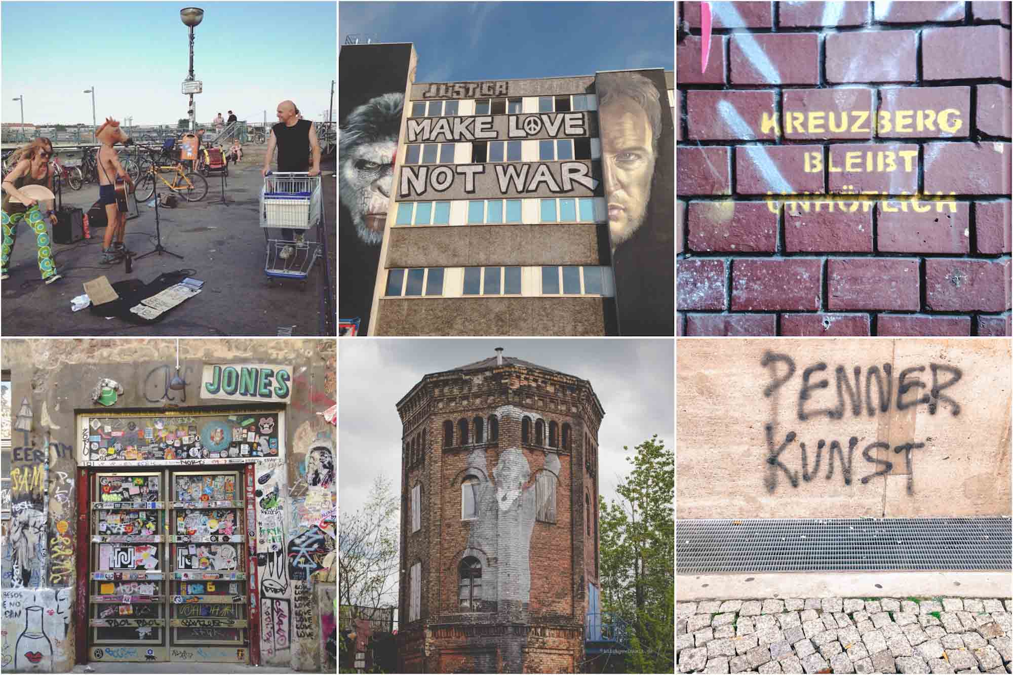 Berlin Tipps für Kreuzberg: Collage mit Streetart