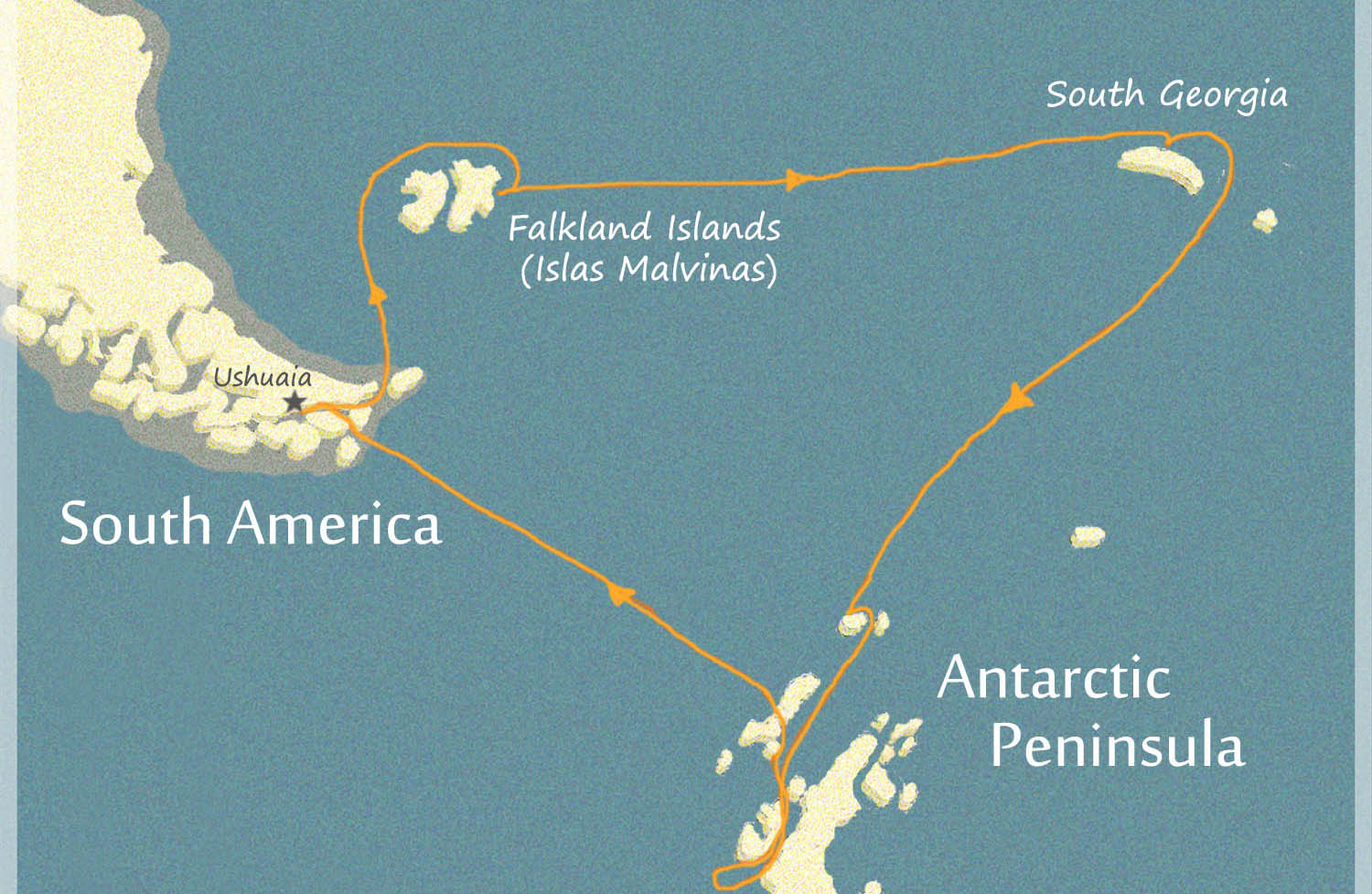 Karte Antarktis-Schiffsreise