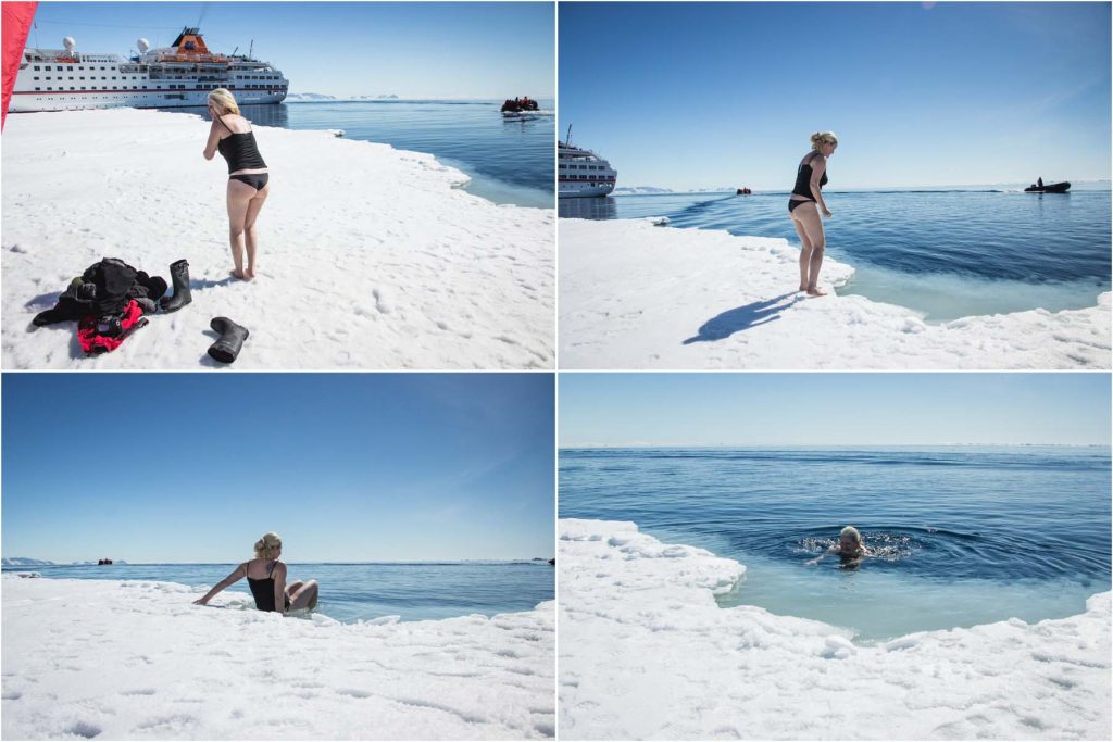 Schwimmen in der Antarktis