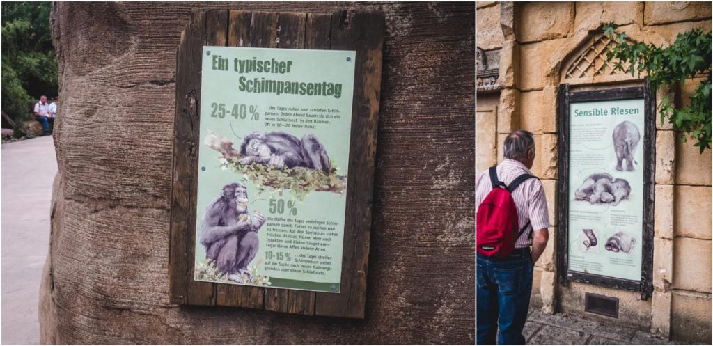 Informationsschilder im Zoo