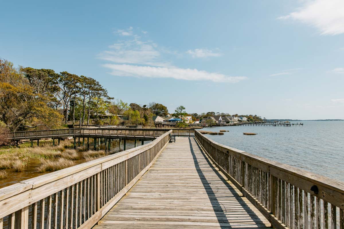 Boardwalk in Duck auf Bodie Island