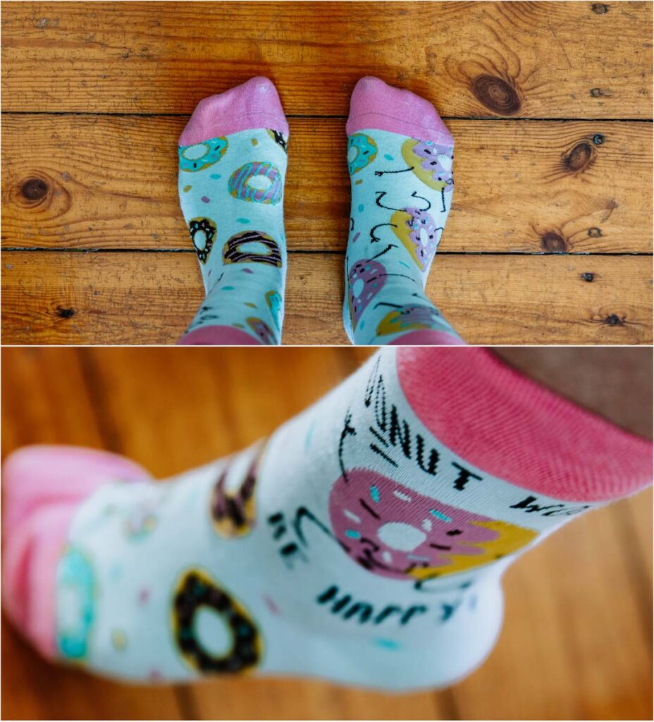 Statement-Socken Donughts: Donut worry, be happy