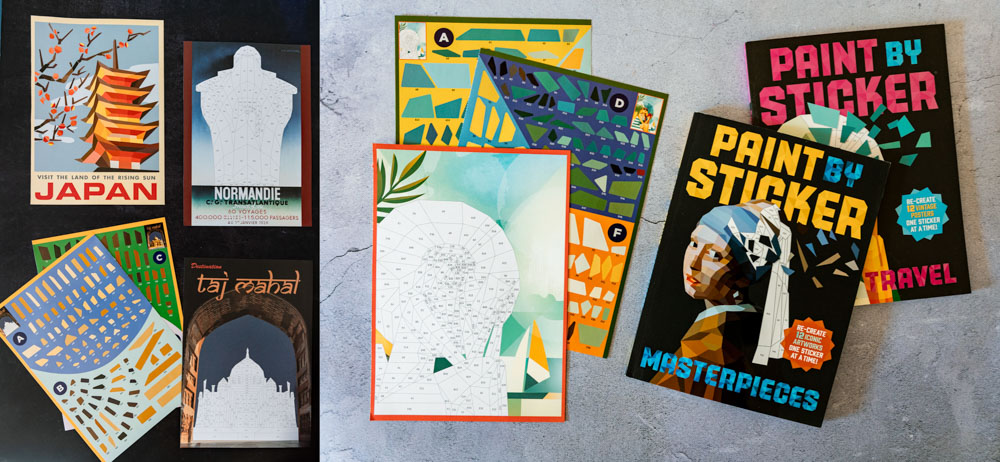 Hefte mit Aufkleber-Bildern